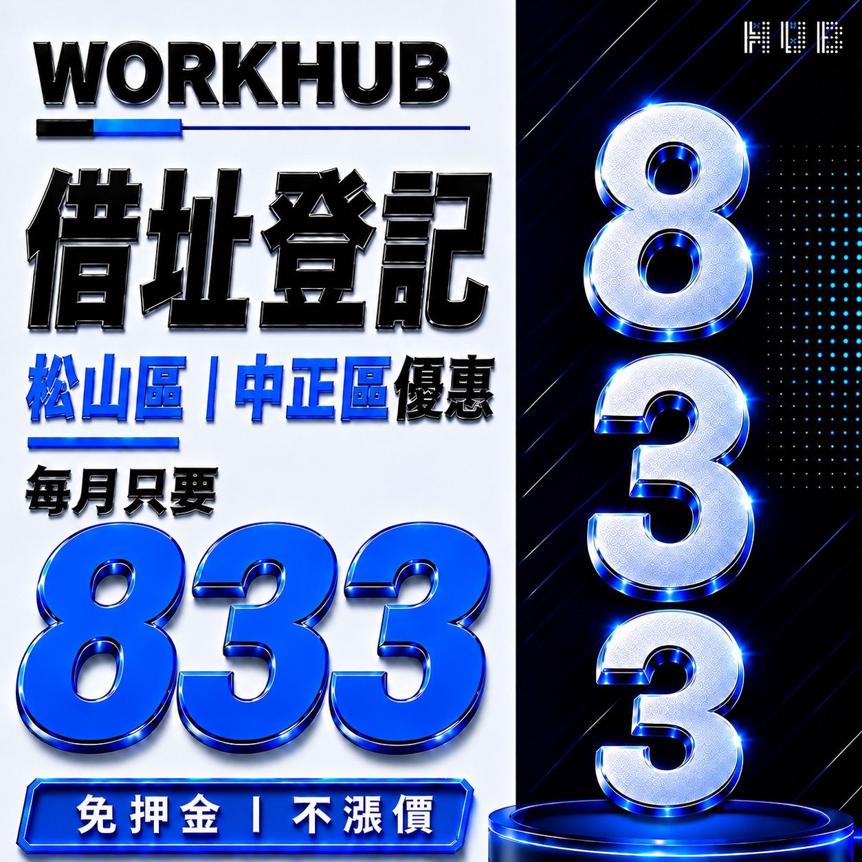 【WORKHUB】黃金門牌.輕鬆進駐|公司借址登記,創業起步,不必把預算耗在昂貴租金!